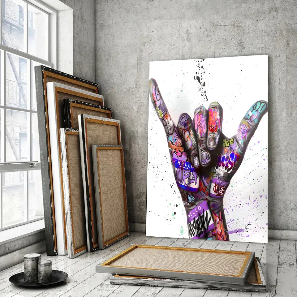 Tableau Street Art Signe Urbain Toile Unique.fr