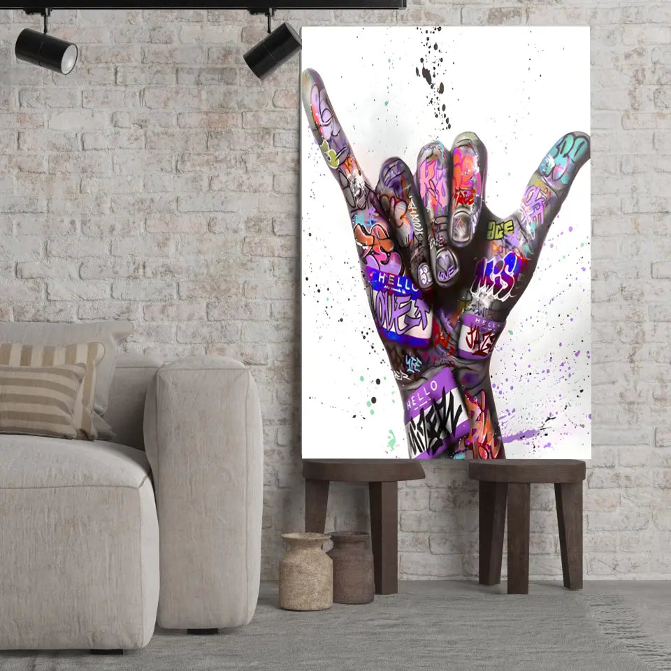 Tableau Street Art Signe Urbain Toile Unique.fr