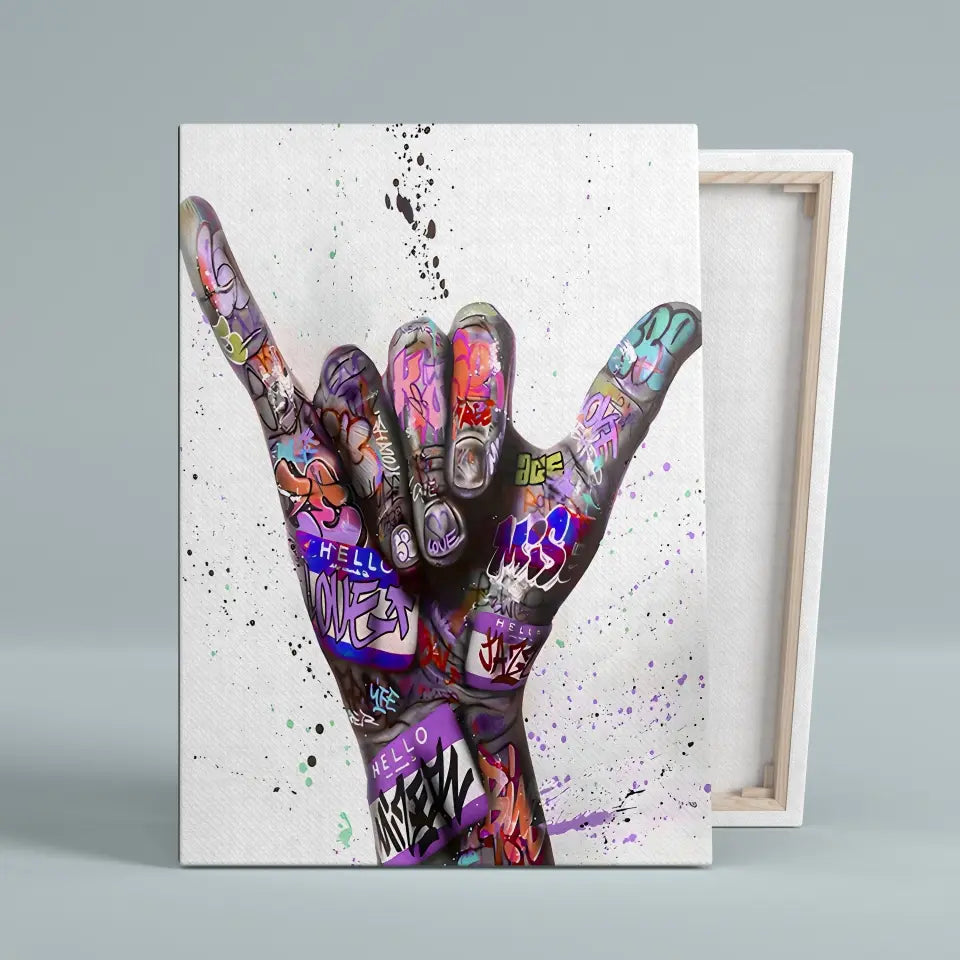 Tableau Street Art Signe Urbain Toile Unique.fr