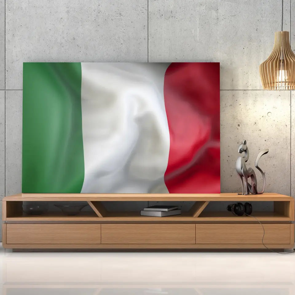 Tableau Drapeau Italie Toile Unique