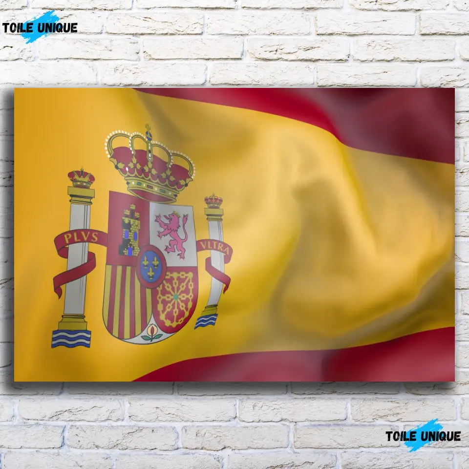 Tableau Drapeau Espagne Toile Unique