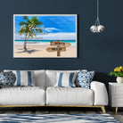 Tableau prénoms - plage et cocotiers (famille) Toile Unique.fr