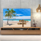 Tableau prénoms - plage et cocotiers (famille) Toile Unique.fr