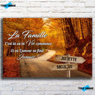 Tableau prénoms - route d'automne (famille) Toile Unique.fr