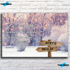 Tableau prénoms - paysage enneigé (famille) Toile Unique.fr