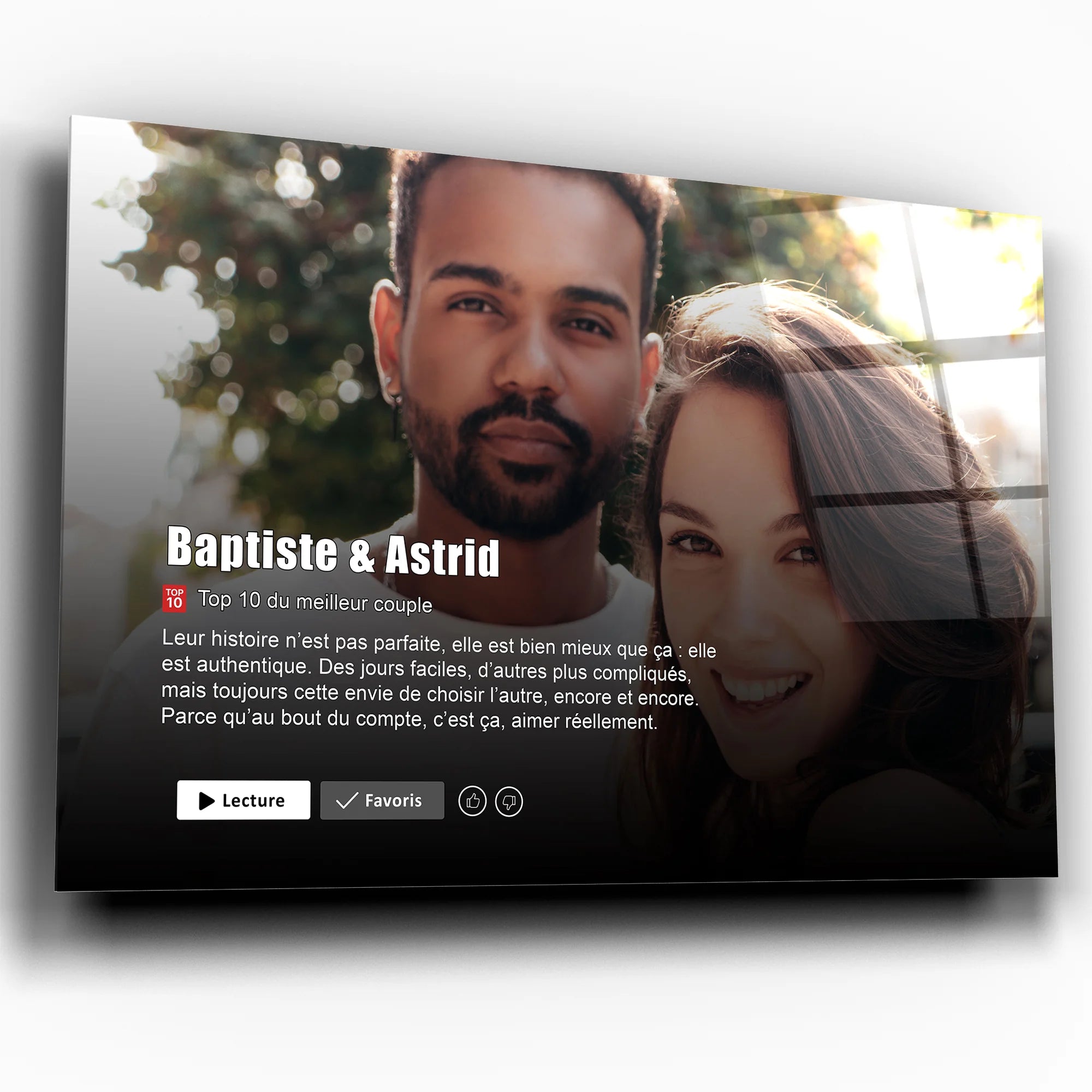 tableau couple personnalisé affiche netflix romantique Toile Unique