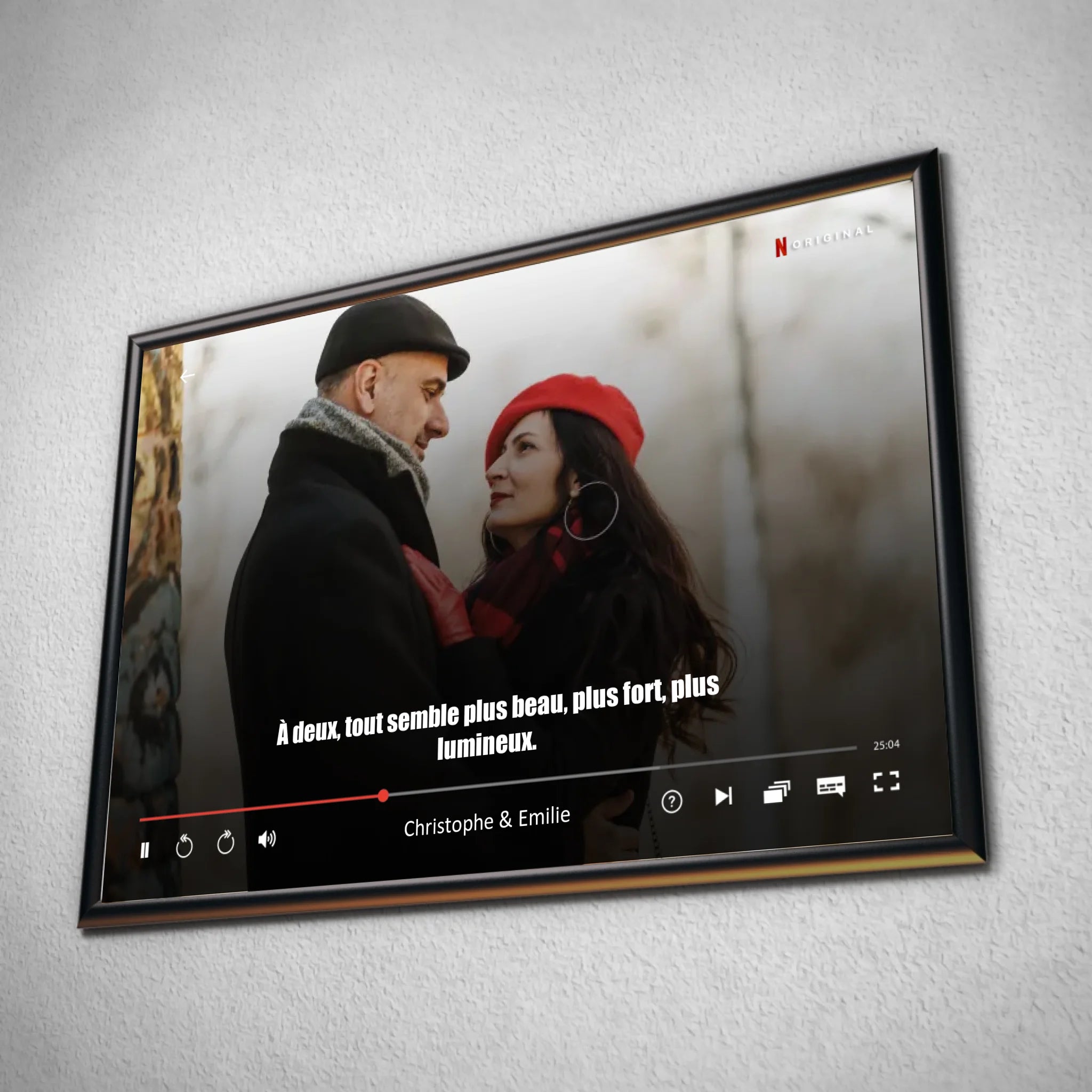 Tableau couple personnalisé affiche netflix film Toile Unique