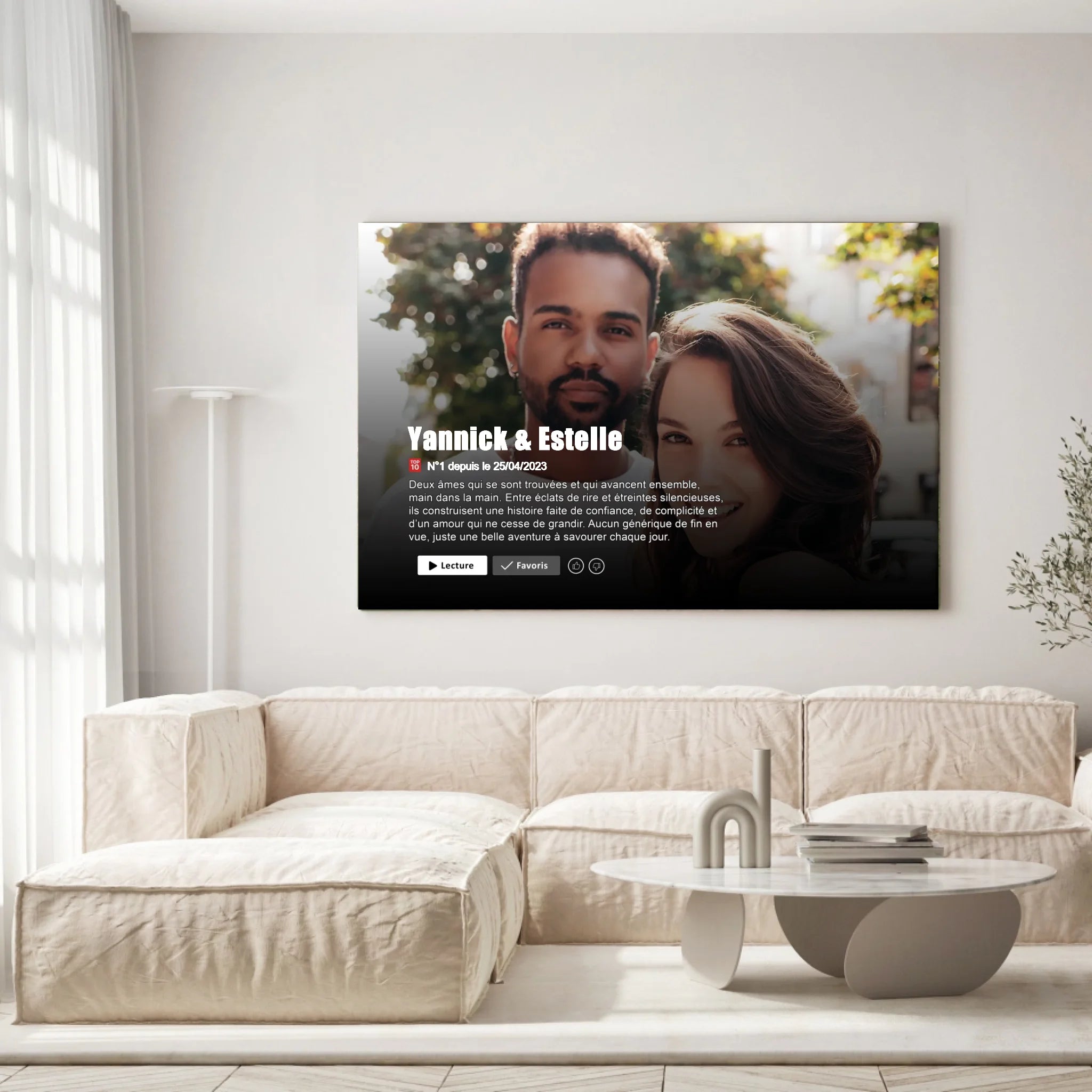 tableau couple personnalisé affiche netflix romantique Toile Unique