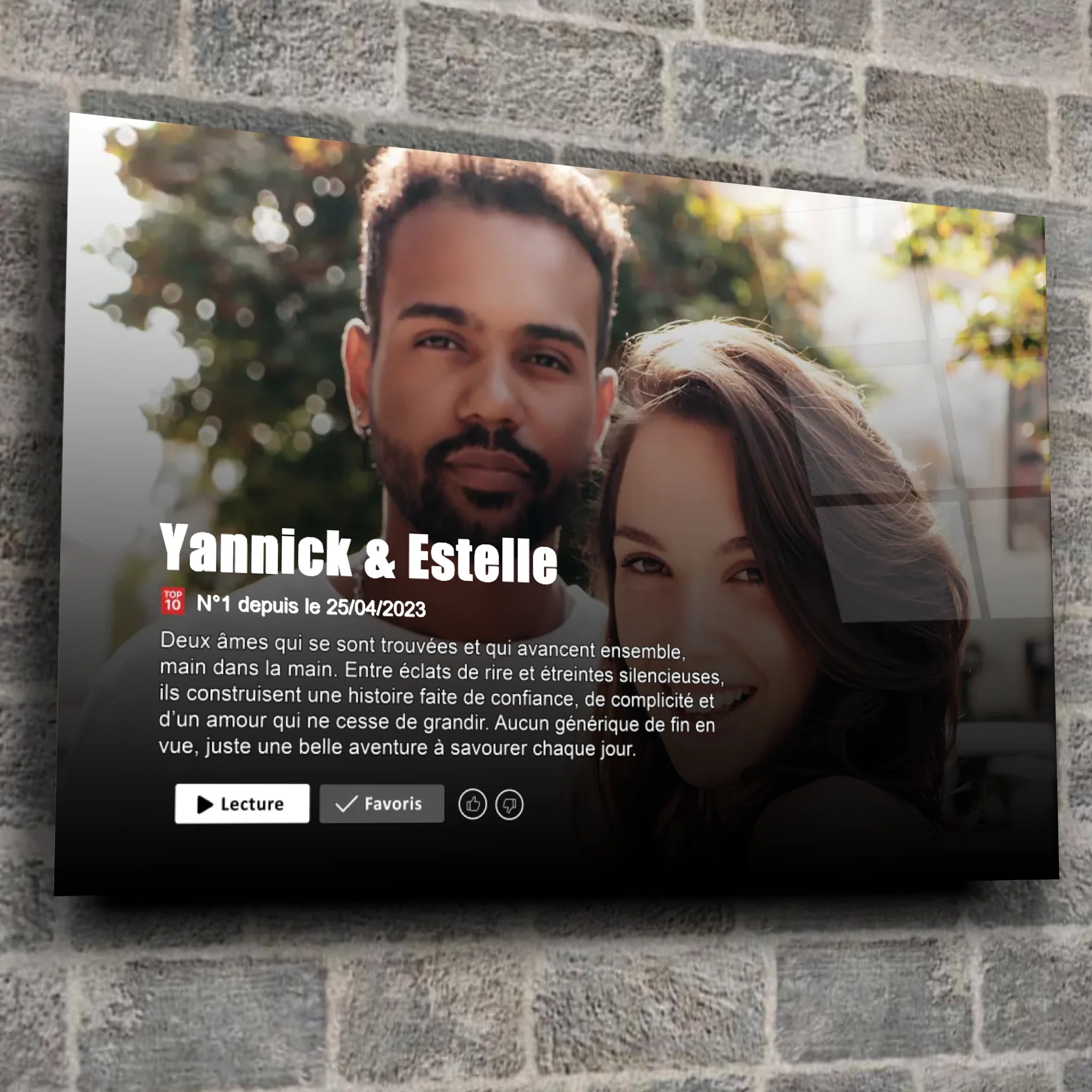 tableau couple personnalisé affiche netflix romantique Toile Unique