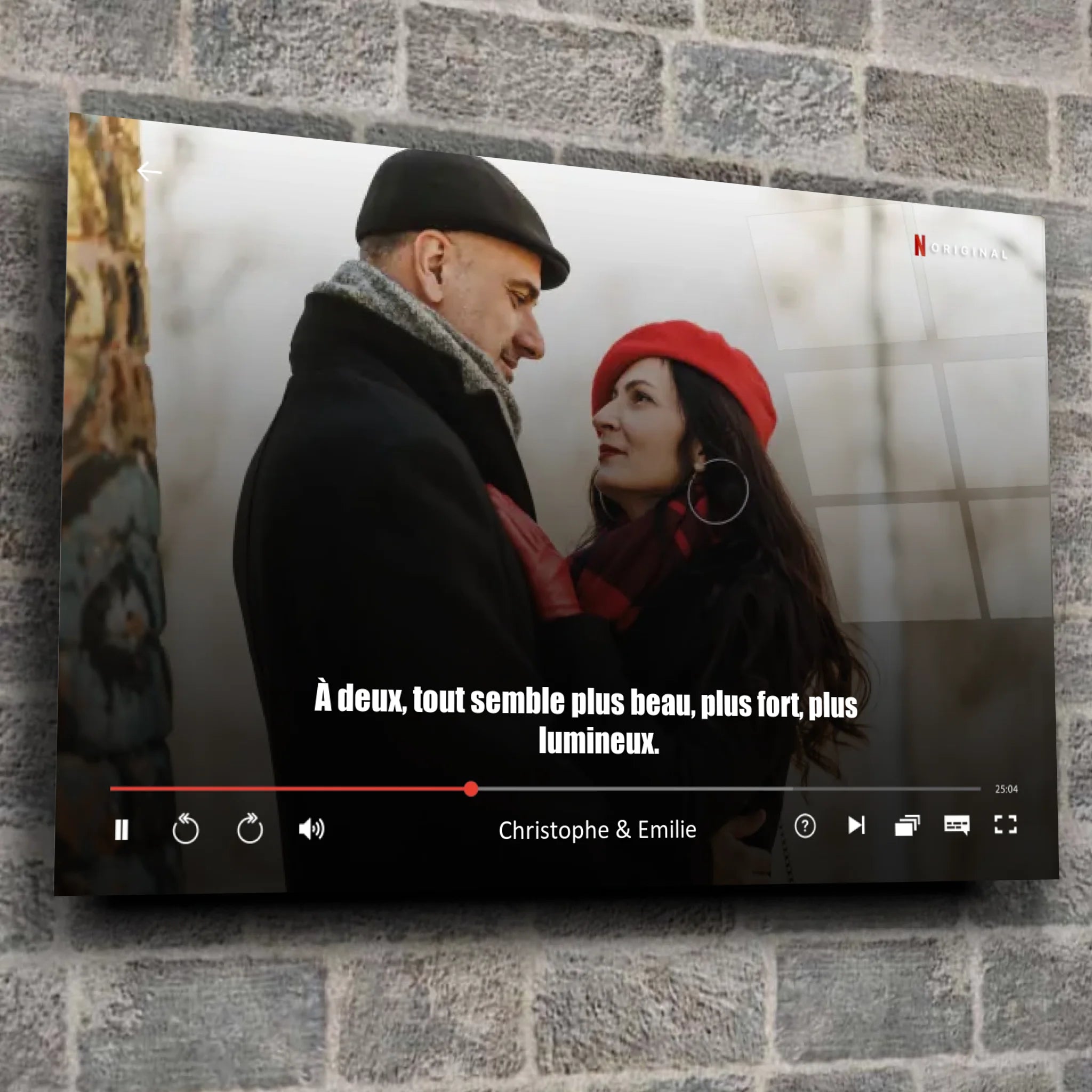 Tableau couple personnalisé affiche netflix film Toile Unique