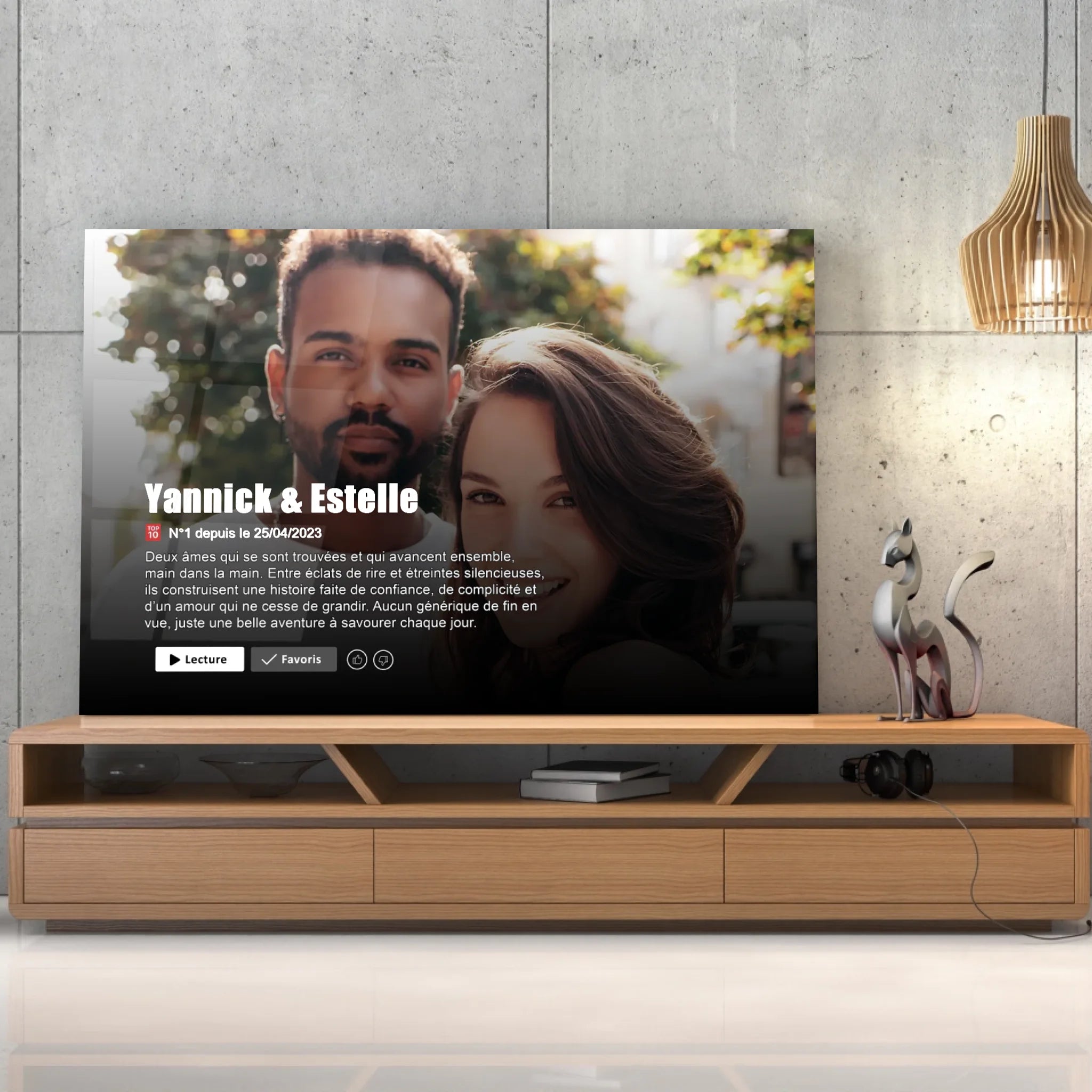 tableau couple personnalisé affiche netflix romantique Toile Unique