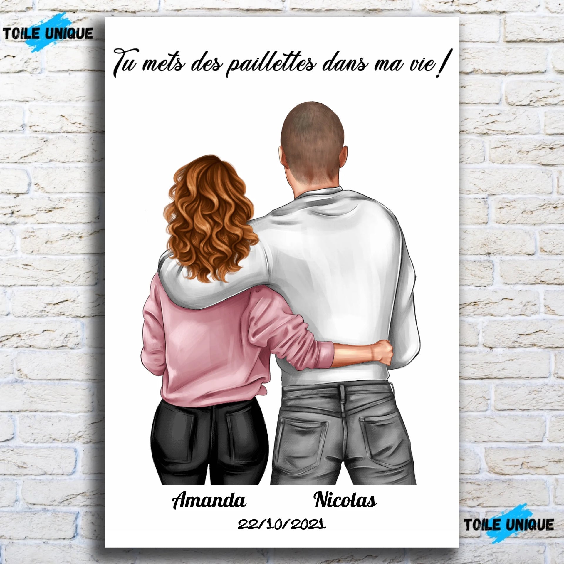 Poster ArtTor 60x60 Cm – Photo Noir Et Blanc, Nu Artistique Homme Femme, Déco Murale