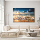 Tableau prénoms plage et coucher de soleil Toile Unique