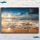 Tableau prénoms plage et coucher de soleil Toile Unique