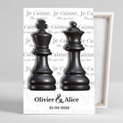 Tableau couple Roi et Reine échiquier Toile Unique