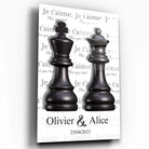 Tableau couple Roi et Reine échiquier Toile Unique