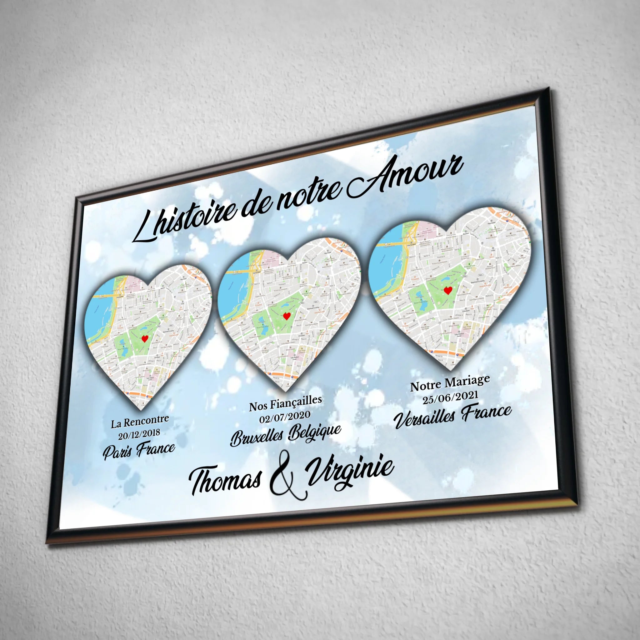 Tableau Lieu de Rencontre - Histoire de notre amour Toile Unique.fr