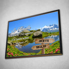 Tableau prénoms - plaine et montagne (famille) Toile Unique.fr