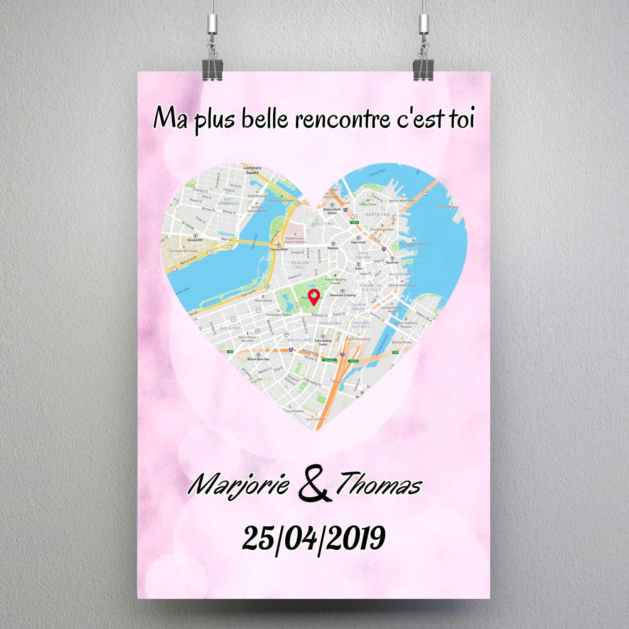 Tableau Maps Style - Cœur Toile Unique.fr