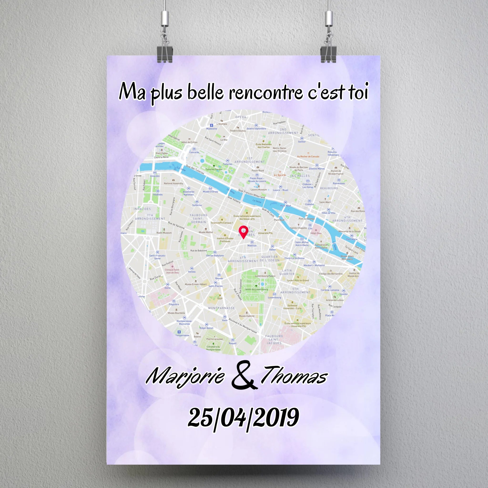 Tableau Maps Style - Rond Toile Unique.fr