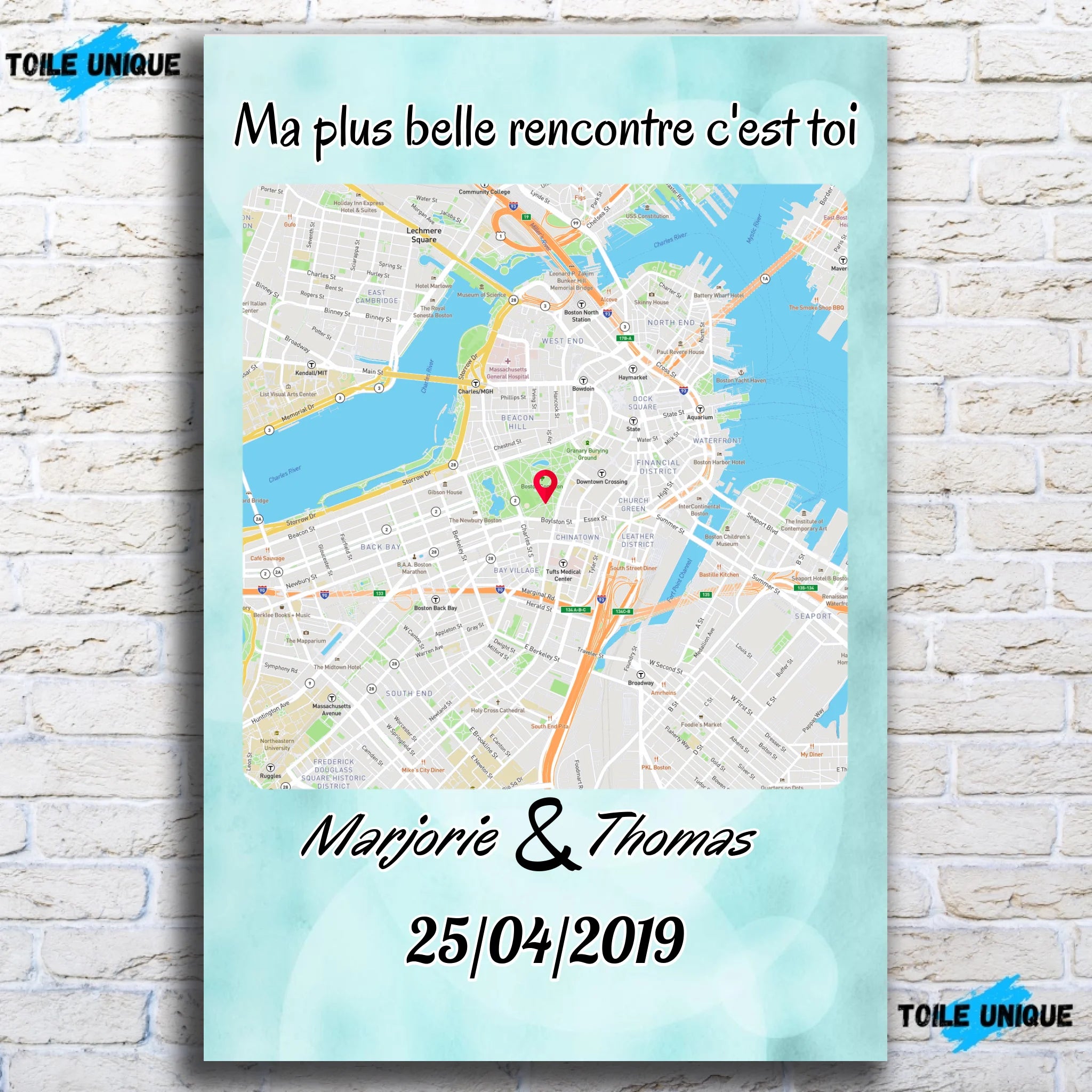 Tableau Maps Style - Carré Toile Unique.fr