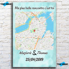 Tableau Maps Style - Carré Toile Unique.fr