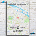 Tableau Maps Style - Cadre total Toile Unique.fr