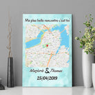 Tableau Maps Style - Carré Toile Unique.fr