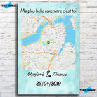 Tableau Maps Style - Carré Toile Unique.fr