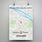 Tableau Maps Style - Cadre total Toile Unique.fr