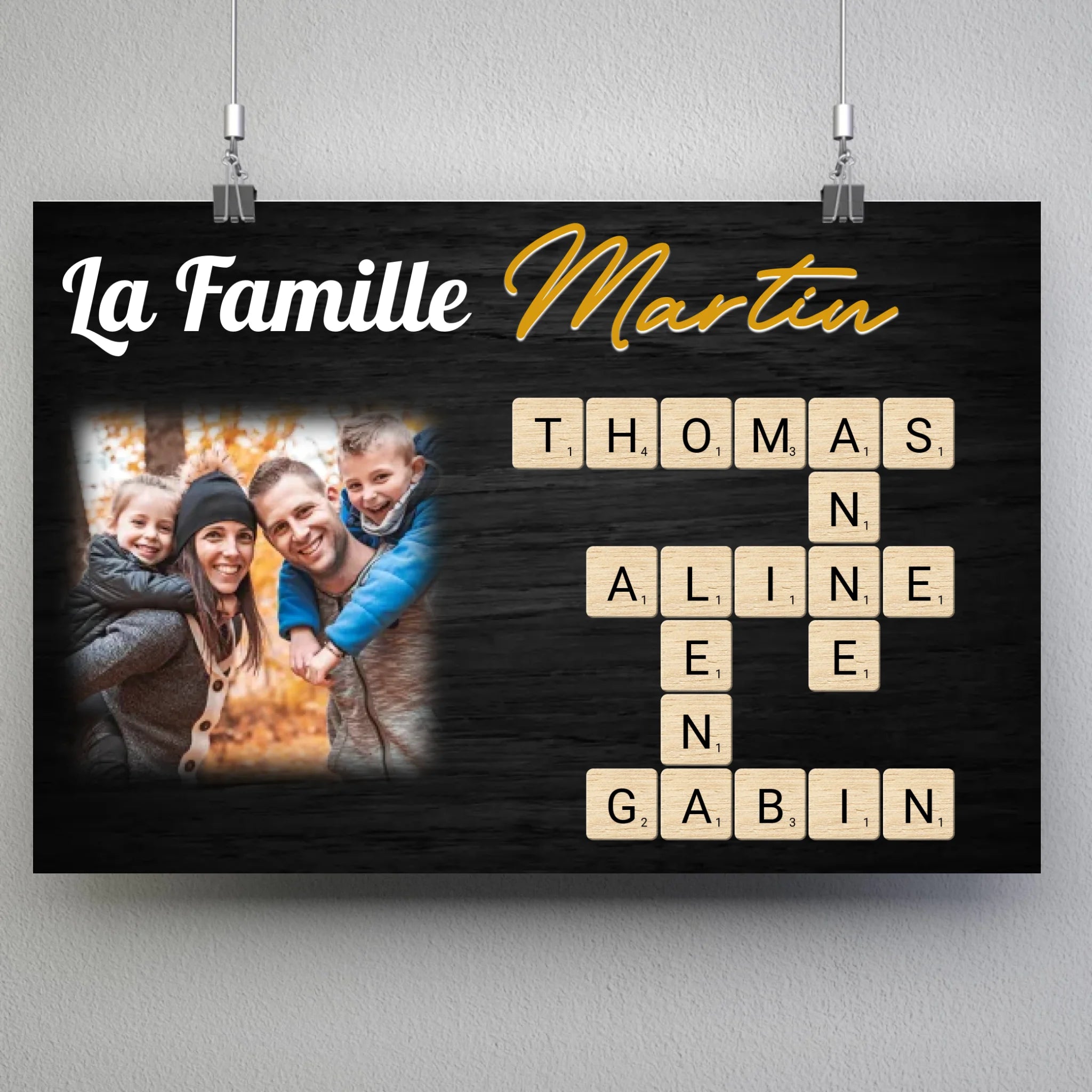 Tableau affiche famille Scrabble Toile Unique