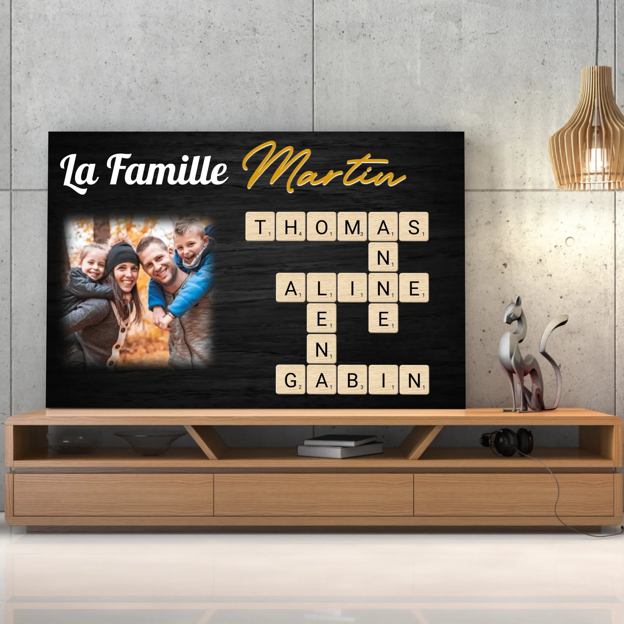 Tableau affiche famille Scrabble Toile Unique