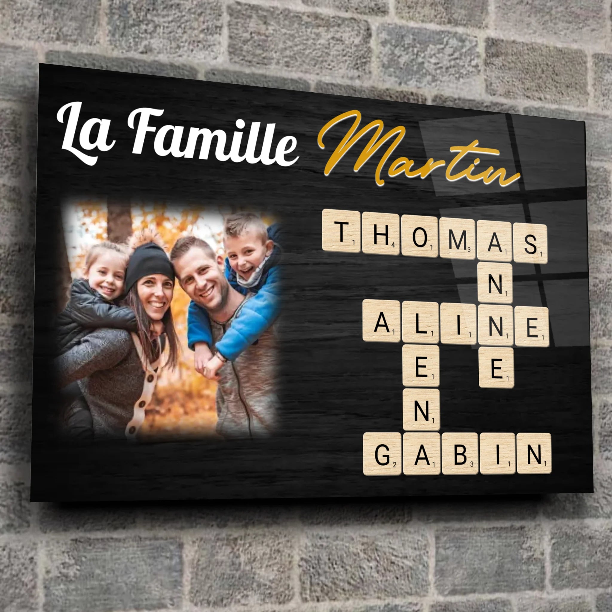 Tableau affiche famille Scrabble Toile Unique