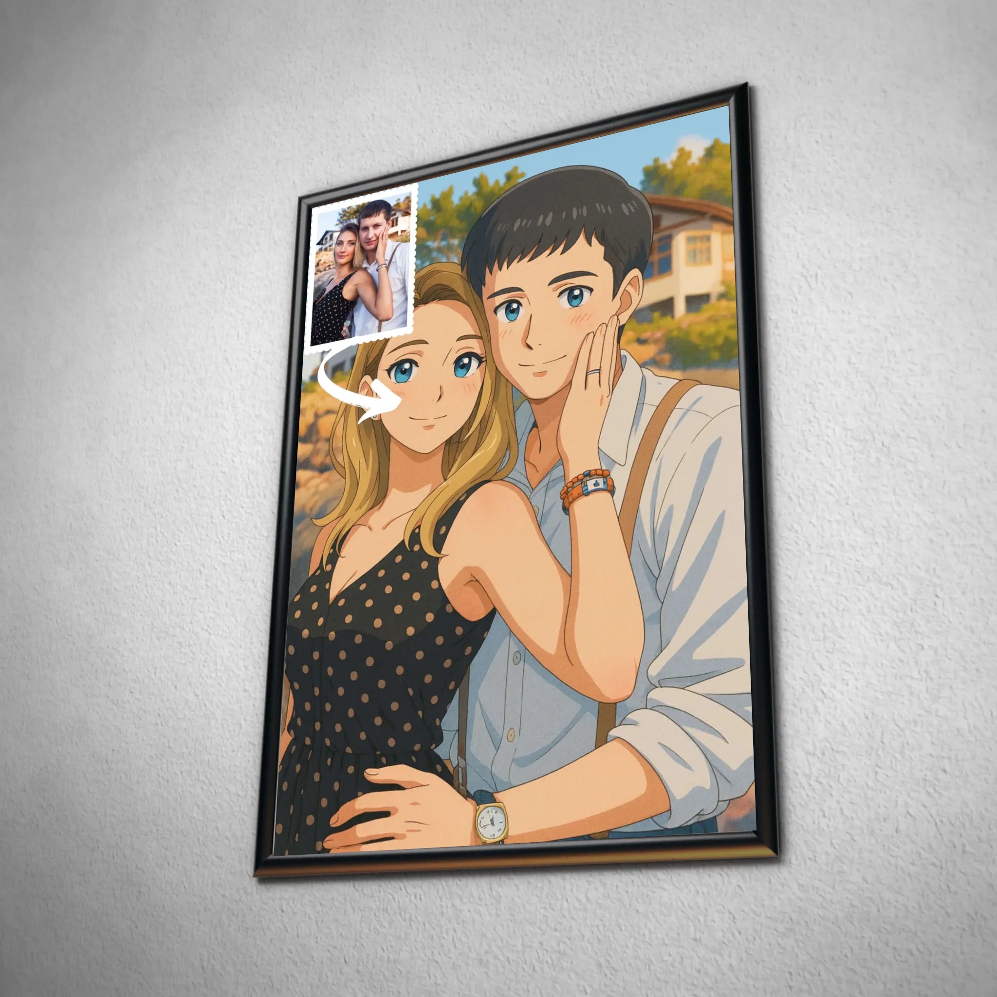 Portrait personnalisé style anime japonais manga Toile Unique