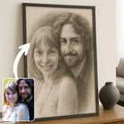 Portrait personnalisé effet dessin au crayon graphite Toile Unique