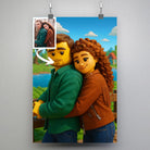 Portrait personnalisé style LEGO 3D Toile Unique