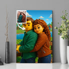 Portrait personnalisé style LEGO 3D Toile Unique