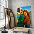 Portrait personnalisé style LEGO 3D Toile Unique