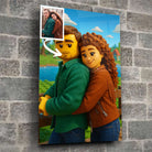 Portrait personnalisé style LEGO 3D Toile Unique