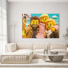 Portrait horizontal personnalisé style LEGO 3D Toile Unique