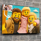 Portrait horizontal personnalisé style LEGO 3D Toile Unique