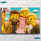 Portrait horizontal personnalisé style LEGO 3D Toile Unique