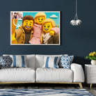 Portrait horizontal personnalisé style LEGO 3D Toile Unique
