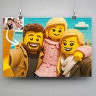 Portrait horizontal personnalisé style LEGO 3D Toile Unique