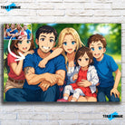 Portrait horizontal personnalisé style anime japonais manga Toile Unique