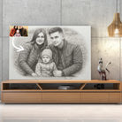 Portrait horizontal personnalisé effet dessin au crayon graphite Toile Unique