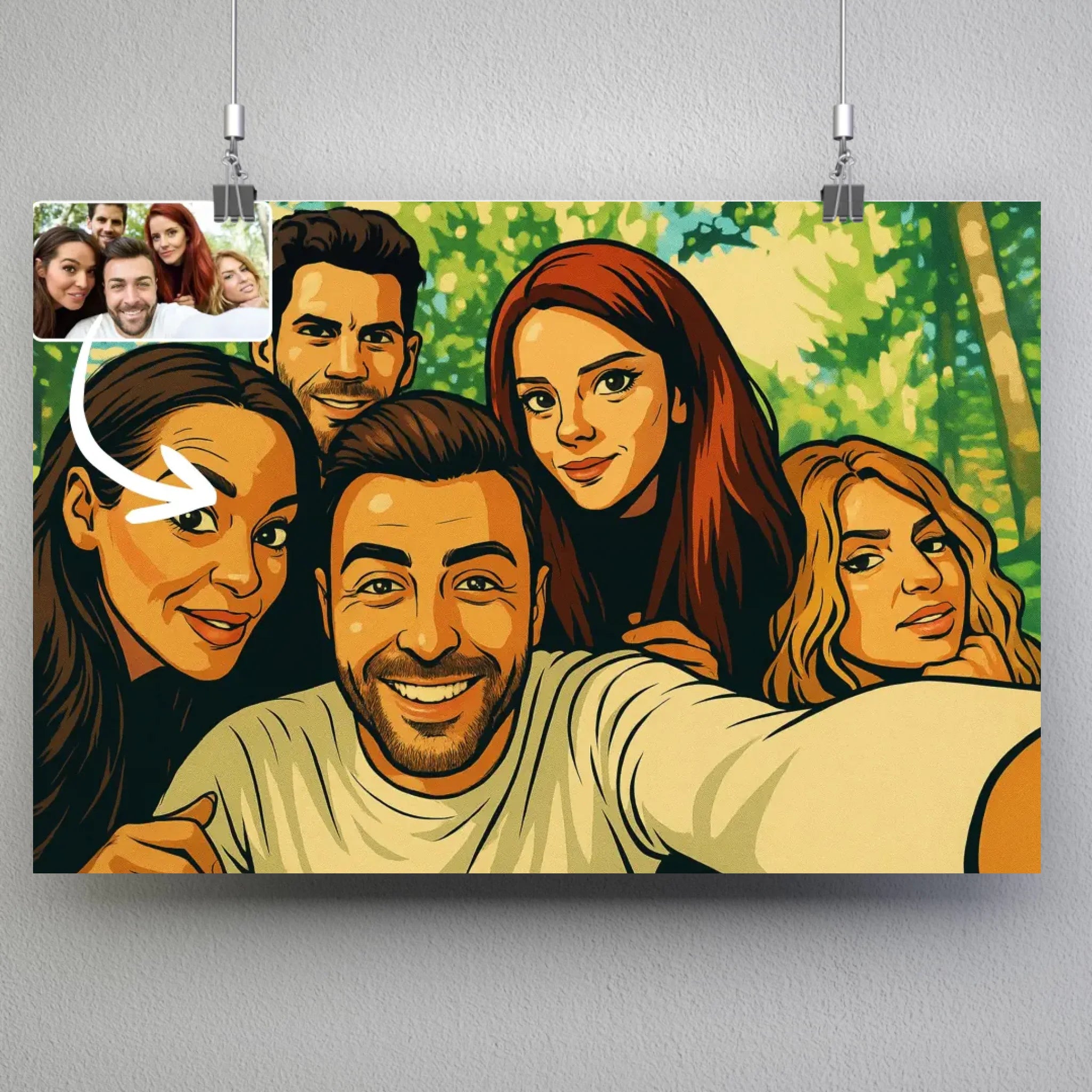 Portrait horizontal personnalisé effet cartoon type GTA Toile Unique