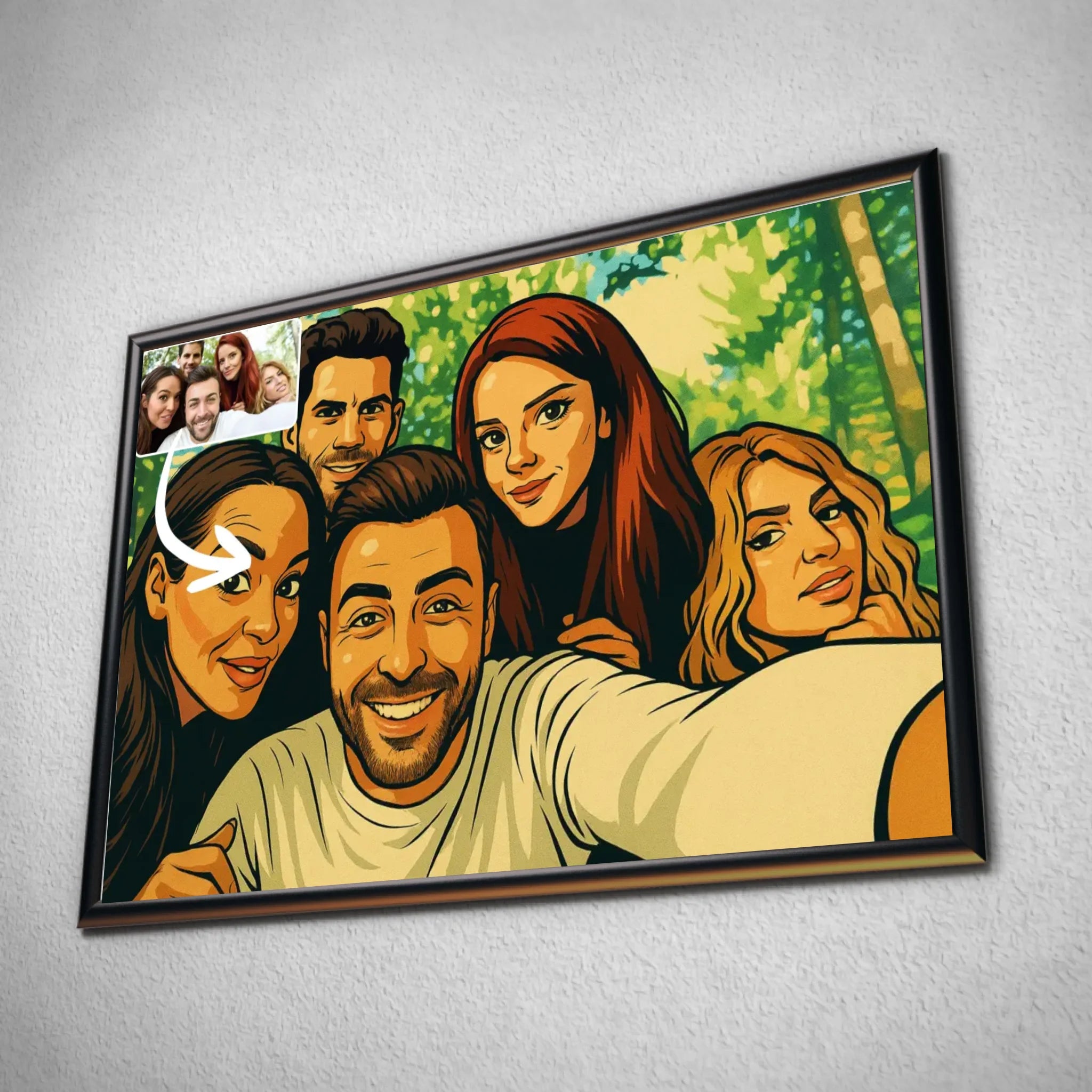 Portrait horizontal personnalisé effet cartoon type GTA Toile Unique