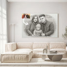 Portrait horizontal personnalisé effet dessin au crayon graphite Toile Unique