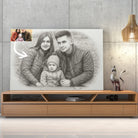 Portrait horizontal personnalisé effet dessin au crayon graphite Toile Unique